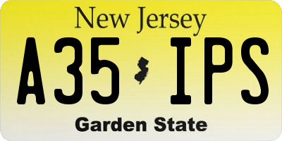 NJ license plate A35IPS