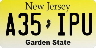 NJ license plate A35IPU