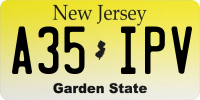 NJ license plate A35IPV