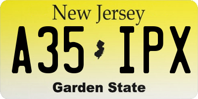 NJ license plate A35IPX