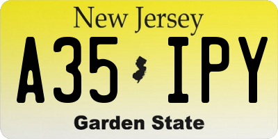 NJ license plate A35IPY