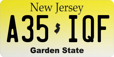 NJ license plate A35IQF