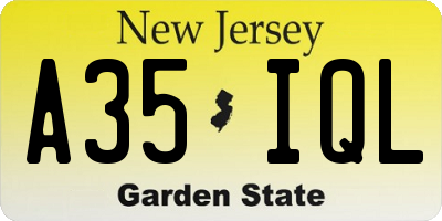 NJ license plate A35IQL