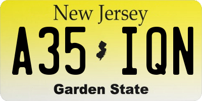 NJ license plate A35IQN