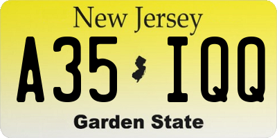 NJ license plate A35IQQ