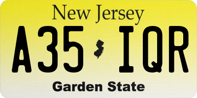 NJ license plate A35IQR