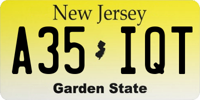 NJ license plate A35IQT