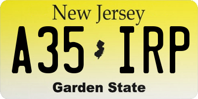 NJ license plate A35IRP