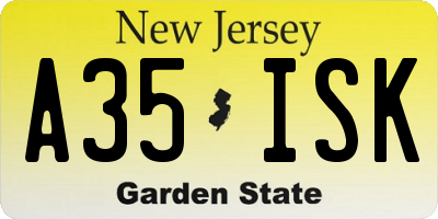 NJ license plate A35ISK