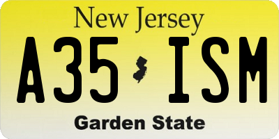 NJ license plate A35ISM