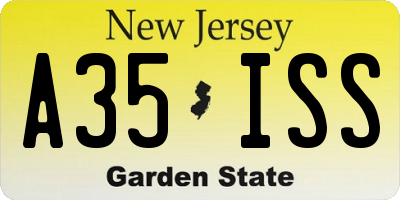 NJ license plate A35ISS