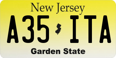 NJ license plate A35ITA