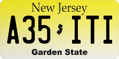 NJ license plate A35ITI