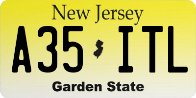 NJ license plate A35ITL