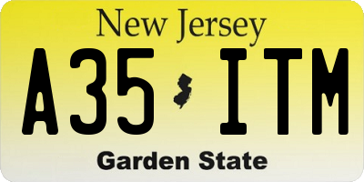 NJ license plate A35ITM