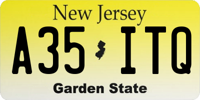 NJ license plate A35ITQ