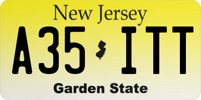 NJ license plate A35ITT