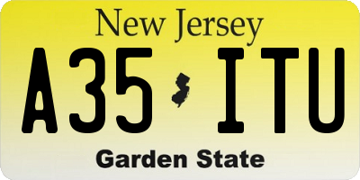 NJ license plate A35ITU