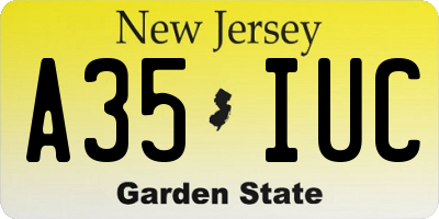 NJ license plate A35IUC