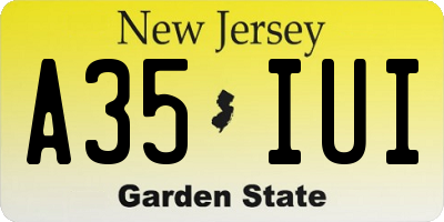 NJ license plate A35IUI