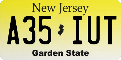NJ license plate A35IUT