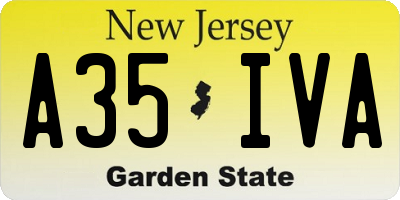 NJ license plate A35IVA