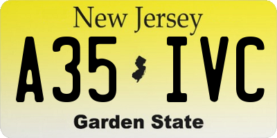 NJ license plate A35IVC