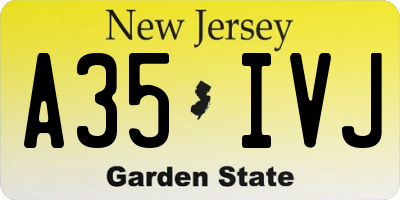 NJ license plate A35IVJ