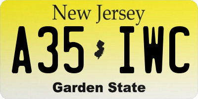 NJ license plate A35IWC