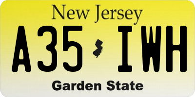 NJ license plate A35IWH