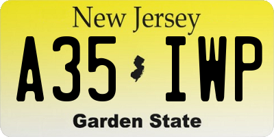 NJ license plate A35IWP