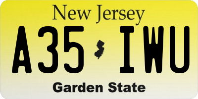 NJ license plate A35IWU