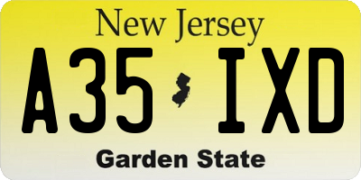 NJ license plate A35IXD