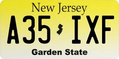 NJ license plate A35IXF