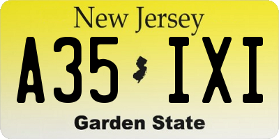 NJ license plate A35IXI