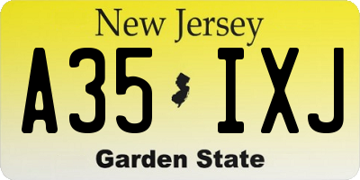 NJ license plate A35IXJ