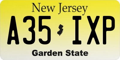 NJ license plate A35IXP