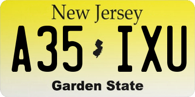 NJ license plate A35IXU