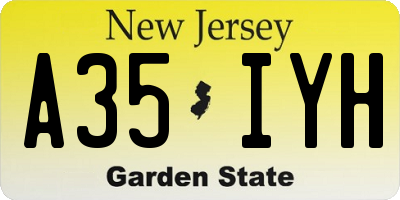 NJ license plate A35IYH