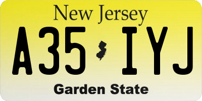 NJ license plate A35IYJ
