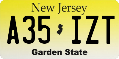 NJ license plate A35IZT