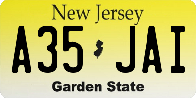 NJ license plate A35JAI