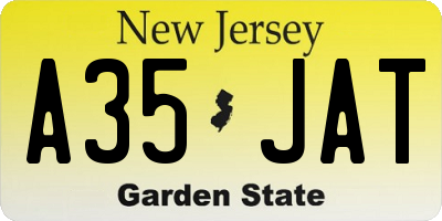 NJ license plate A35JAT