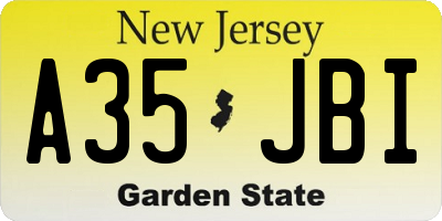 NJ license plate A35JBI