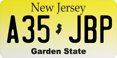 NJ license plate A35JBP