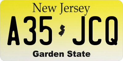 NJ license plate A35JCQ