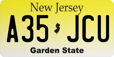 NJ license plate A35JCU