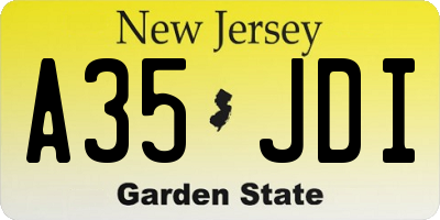 NJ license plate A35JDI