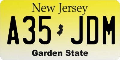 NJ license plate A35JDM
