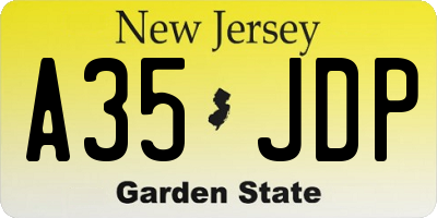 NJ license plate A35JDP